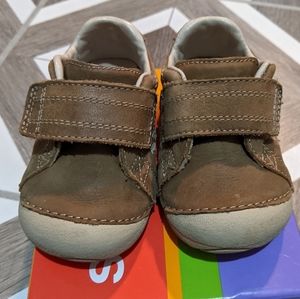 Stride Rite Baby Boys Tan Leather Shoes, EUC